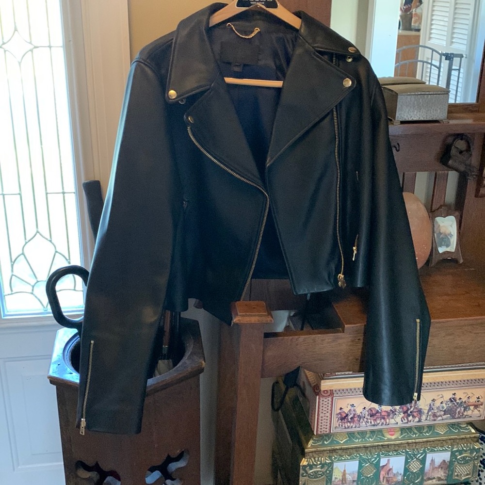 J crew leather motorcycle jacket